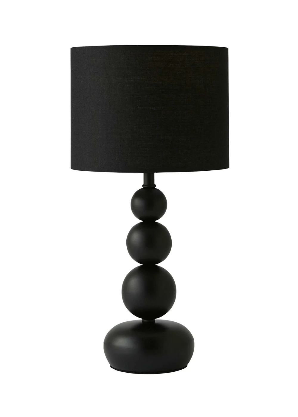 ValueLights Marissa Black Table Lamp with Black Drum Shade (36cm x 17cm x 17cm) - One Size Image 2