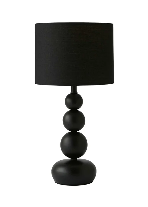 ValueLights Marissa Black Table Lamp with Black Drum Shade (36cm x 17cm x 17cm) - One Size Image 2