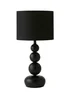 ValueLights Marissa Black Table Lamp with Black Drum Shade (36cm x 17cm x 17cm) - One Size Image 2