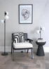 ValueLights Jas Black Floor Lamp with White Globe Shade (159cm x 31cm x 31cm) - One Size Image 5