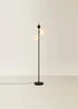 ValueLights Jas Black Floor Lamp with White Globe Shade (159cm x 31cm x 31cm) - One Size Image 3