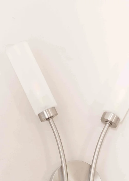 ValueLights Maya Brushed Silver Wall Light with White Drum Shade - One Size Image 4