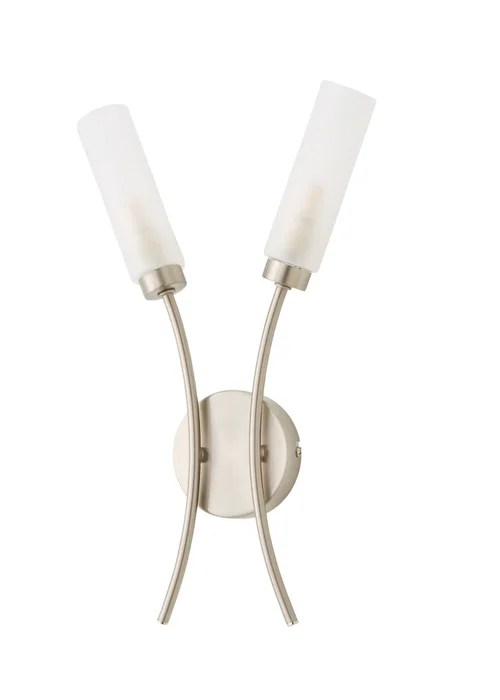 ValueLights Maya Brushed Silver Wall Light with White Drum Shade - One Size Image 2