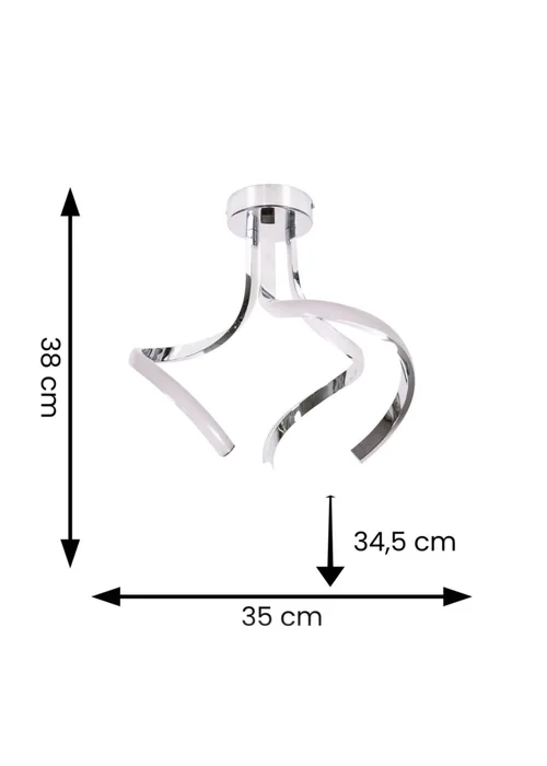 ValueLights Infinity Silver Ceiling Light with Integrated LED - One Size Image 4