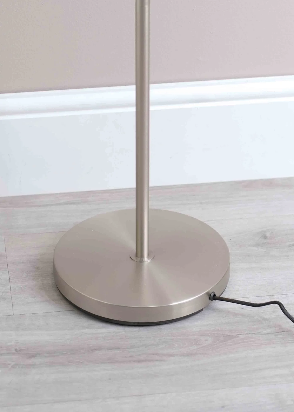 ValueLights Brushed Silver Floor Lamp with Silver Dome Shade (162cm x 45cm x 25cm) - One Size Image 5