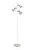 ValueLights Brushed Silver Floor Lamp with Silver Dome Shade (162cm x 45cm x 25cm) - One Size Image 3