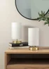 ValueLights Francis Dimmable Brushed Gold Table Lamp with White Drum Shade - One Size Image 2