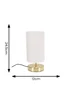 ValueLights Francis Dimmable Brushed Gold Table Lamp with White Drum Shade - One Size Image 6