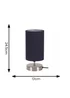 ValueLights Dimmable Silver Table Lamp with Blue Drum Shade - One Size Image 6