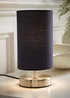 ValueLights Dimmable Silver Table Lamp with Blue Drum Shade - One Size Image 1