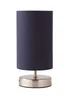 ValueLights Dimmable Silver Table Lamp with Blue Drum Shade - One Size Image 2