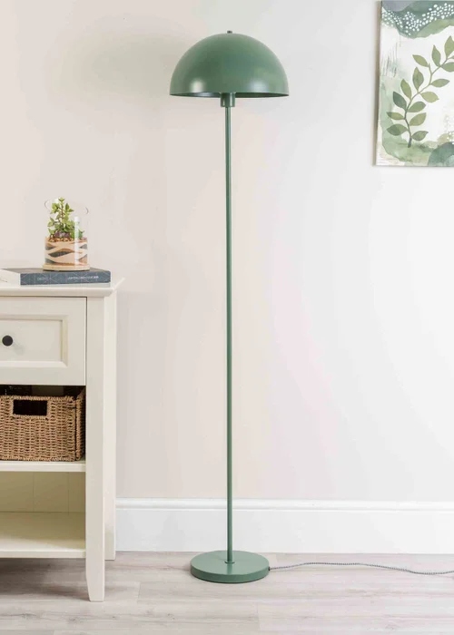 ValueLights Stassi Matte Green Floor Lamp with Green Dome Shade - One Size Image 1