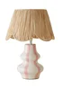 ValueLights Perrie Gloss Pink Table Lamp with Natural Tapered Shade - One Size Image 2