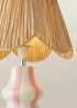 ValueLights Perrie Gloss Pink Table Lamp with Natural Tapered Shade - One Size Image 4