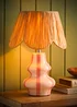 ValueLights Perrie Gloss Pink Table Lamp with Natural Tapered Shade - One Size Image 3