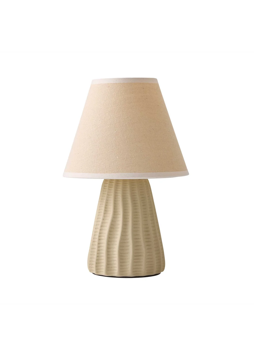 ValueLights Saskia Gloss Cream Table Lamp with Cream Tapered Shade - One Size Image 2