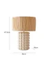 ValueLights Kiran Gloss Cream Table Lamp with Natural Drum Shade - One Size Image 5