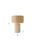 ValueLights Kiran Gloss Cream Table Lamp with Natural Drum Shade - One Size Image 6