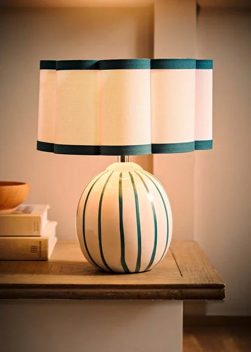 ValueLights Rohan Gloss Green Table Lamp with Cream Drum Shade - One Size Image 3