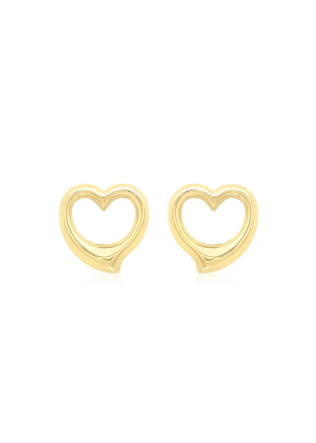 Golden Moments 9ct Yellow Gold Heart Stud Earrings