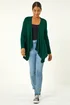 Roman Forest Green Waterfall Front Jersey Knit Cardigan - Size 20 Image 3