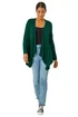 Roman Forest Green Waterfall Front Jersey Knit Cardigan - Size 20 Image 1