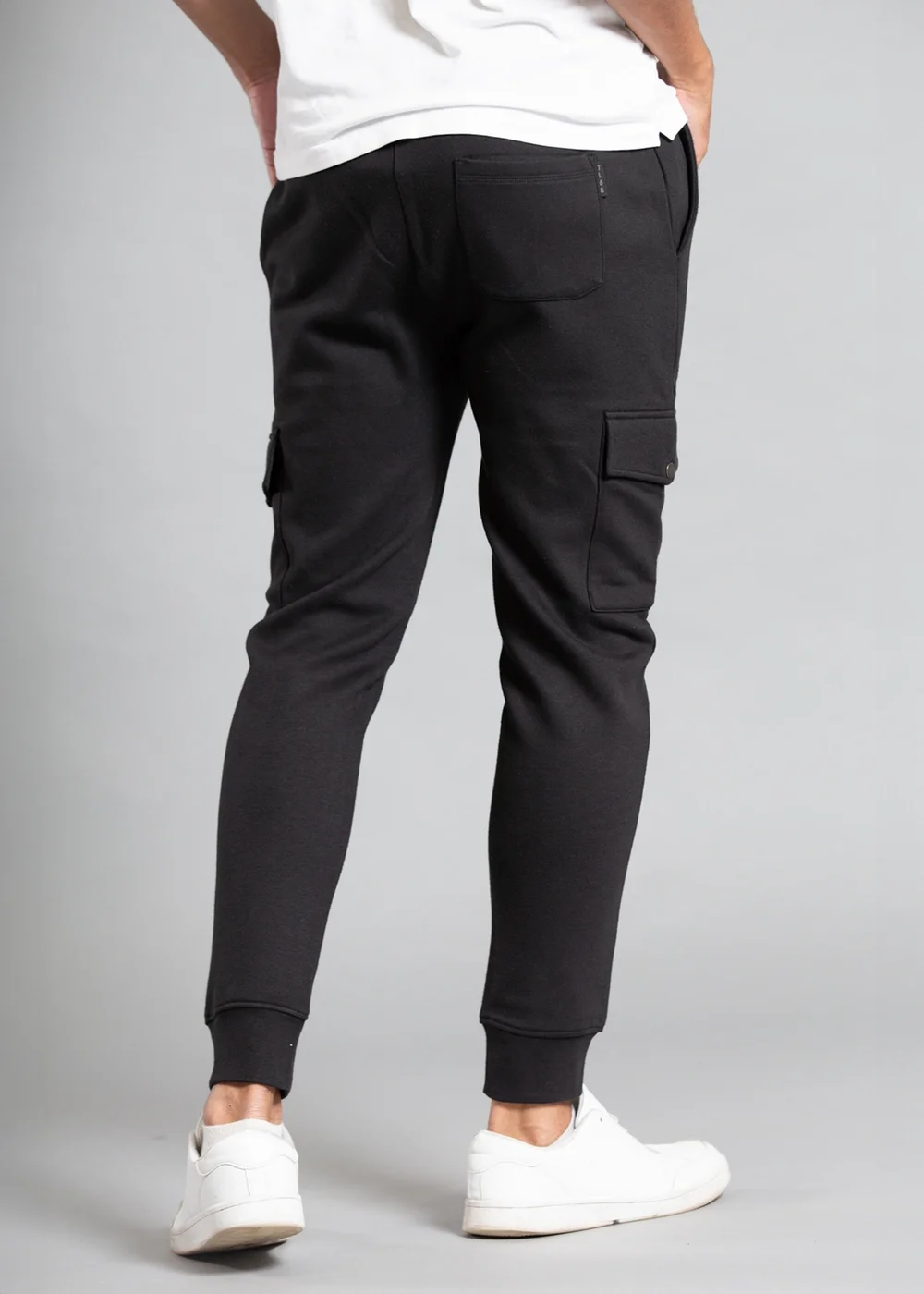 Tokyo Laundry Black Cotton Blend Joggers with Cargo-Style Pockets - XL Image 2