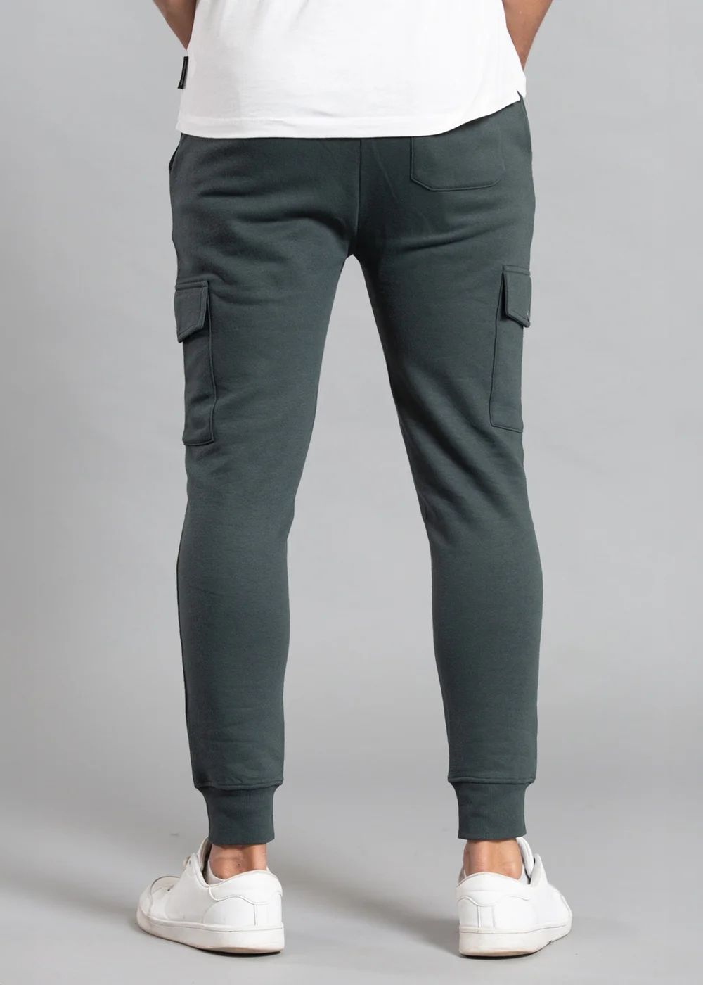 Tokyo Laundry Dark Green Cotton Blend Joggers with Cargo-Style Pockets - XL Image 2
