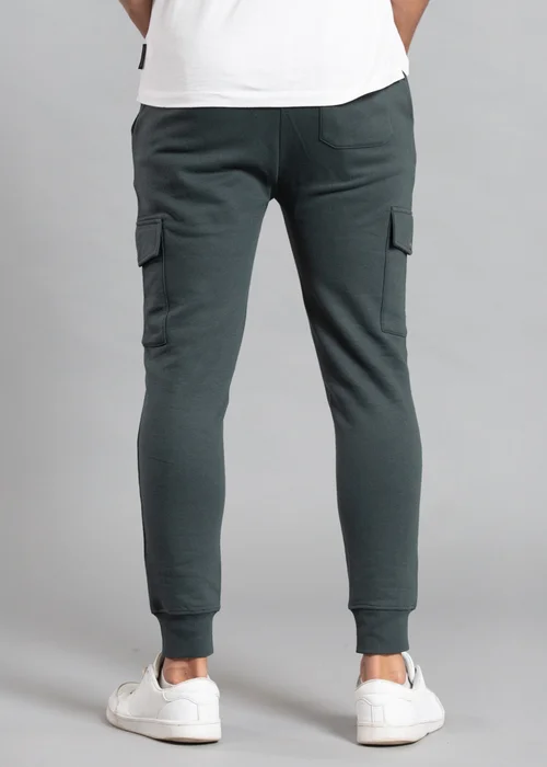 Tokyo Laundry Dark Green Cotton Blend Joggers with Cargo-Style Pockets - XL Image 2