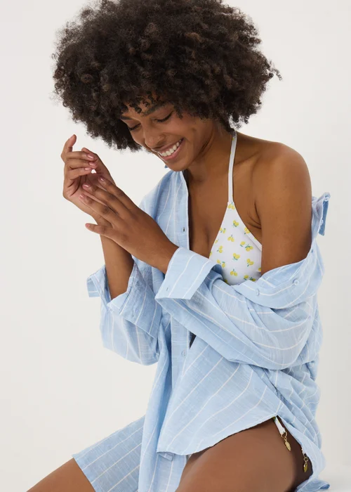 Blue Striped Beach Shirt - Extra small Image 2