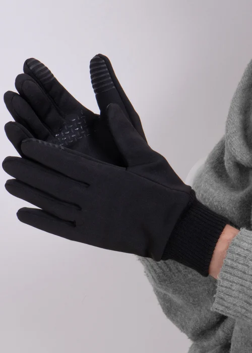 Totes Toasties Black Ladies Premium Stretch Thermal Lined Gloves with Smartouch - One Size Image 2