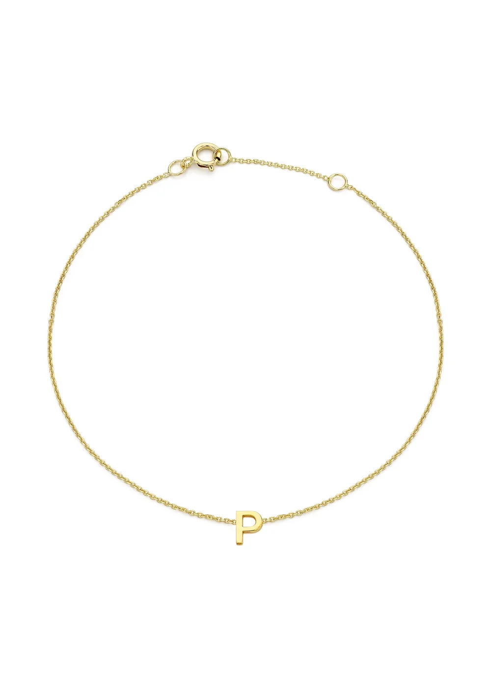 Golden Moments 9ct Yellow Gold Mini 'H' Initial Bracelet - Z Image 1
