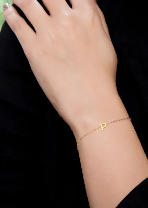 Golden Moments 9ct Yellow Gold Mini 'H' Initial Bracelet - Z Image 3