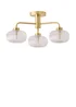 ValueLights Amaia Brushed Gold Semi-Flush Light with Clear Globe Shade - One Size Image 2