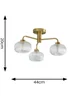 ValueLights Amaia Brushed Gold Semi-Flush Light with Clear Globe Shade - One Size Image 4