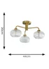 ValueLights Amaia Brushed Gold Semi-Flush Light with Clear Globe Shade - One Size Image 6