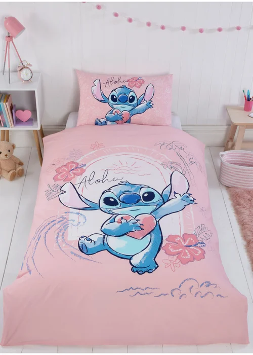 Stitch Pink Duvet Set - Single Image 1