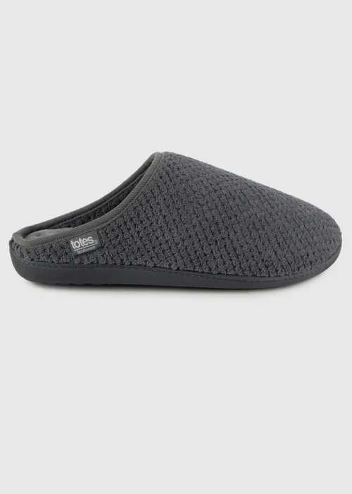Totes Isotoner Grey Swept Back Popcorn Mule Slipper - 11 Image 4