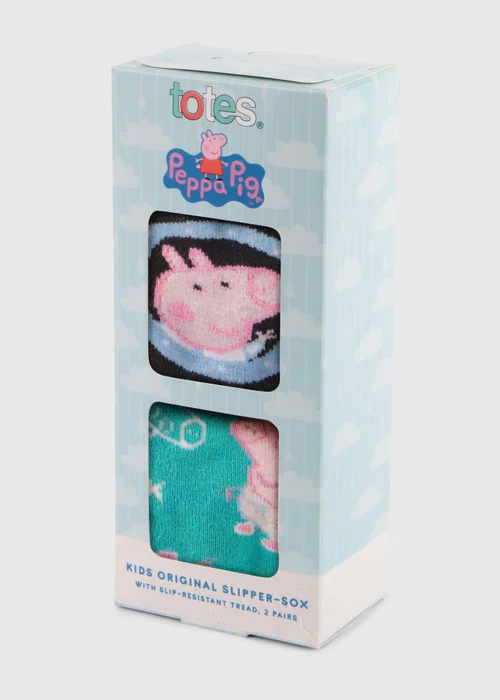 Totes Peppa Pig Childrens Novelty Original Slipper Sock (Twin Pack) - Age 12 - 24 Months Image 2