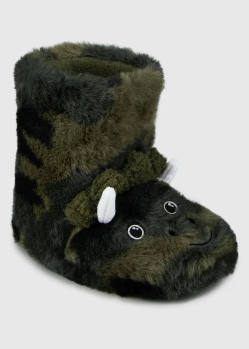 Totes Toasties Green Kids Dino Boot Slippers - Size 13 - 1 Image 3