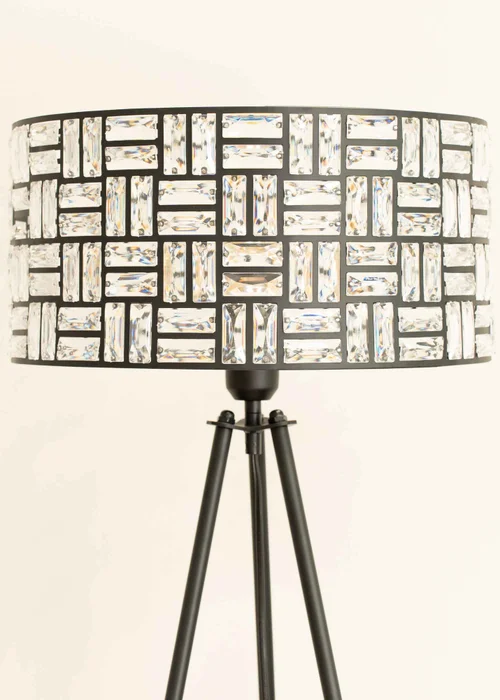 ValueLights Elise Matte Black Floor Lamp with Black Drum Shade - One Size Image 4