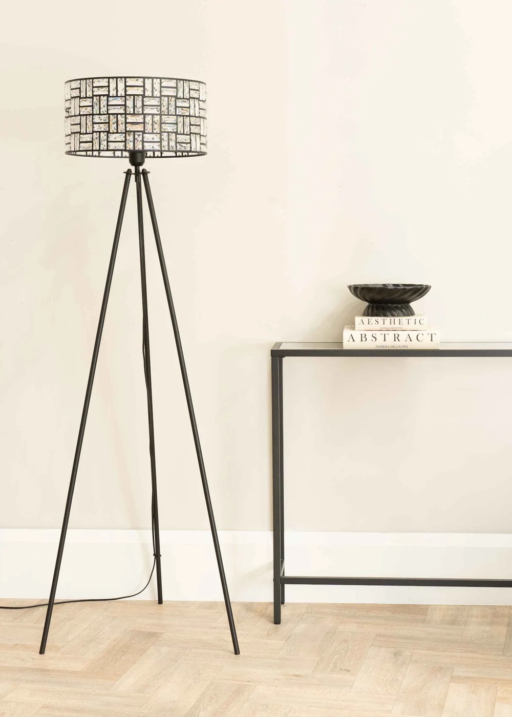 ValueLights Elise Matte Black Floor Lamp with Black Drum Shade - One Size Image 2