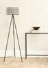 ValueLights Elise Matte Black Floor Lamp with Black Drum Shade - One Size Image 2