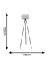 ValueLights Elise Matte Black Floor Lamp with Black Drum Shade - One Size Image 6