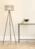ValueLights Elise Matte Black Floor Lamp with Black Drum Shade - One Size Image 1