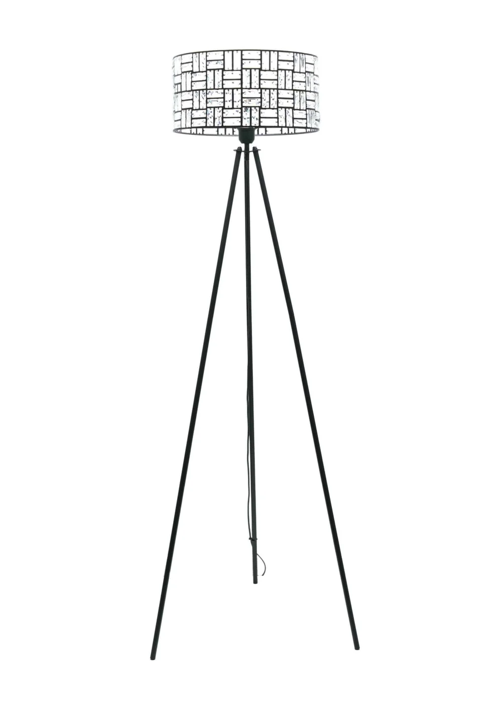 ValueLights Elise Matte Black Floor Lamp with Black Drum Shade - One Size Image 3