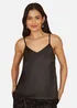 Yumi Black Satin Cami Top - Size 8 Image 2