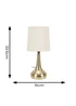 ValueLights Pair of Dimmable Gold Table Lamp with Cream Drum Shade - One Size Image 4