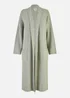Yumi Grey Knitted Maxi Cardigan With Pockets - Large Image 3