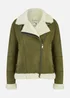 Yumi Green Faux Suede & Shearling Biker Jacket - 14 Image 3